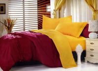 Семейный комплект постельного белья из однотонного сатина Martinelli (Италия).