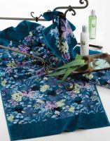 Набор полотенец из шенилла. Дизайн «Tropical garden petrol»